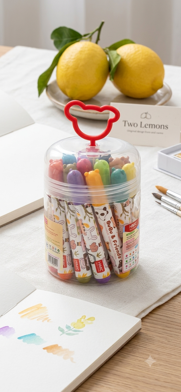 1000138631 Bubu & Friends 24-Piece Washable Watercolor Pens Set for Kids - Image 1