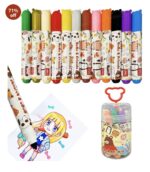 Cute Bear Top Washable Marker Pen Set with Portable Container - Image 2