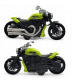 Diecast Miniature Cruiser Sports Bike Toy with Rear Chain Drive and Steering Handlebars (Bright Green) - Image 2