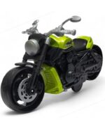 Diecast Miniature Cruiser Sports Bike Toy with Rear Chain Drive and Steering Handlebars (Bright Green) - Image 4