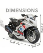 Racing Sports Superbike Toy with Water Mist Exhaust Smoke Effect, LED Headlights, Sound, and Pull-Back Action - Image 2