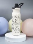 Water Bottle 620ml Straw Lid Carry Handle Double Wall Vacuum Insulated Leakproof BPA-Free Stainless Flask Gym Travel Camping