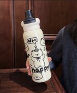 Water Bottle 620ml Straw Lid Carry Handle Double Wall Vacuum Insulated Leakproof BPA-Free Stainless Flask Gym Travel Camping - Image 2