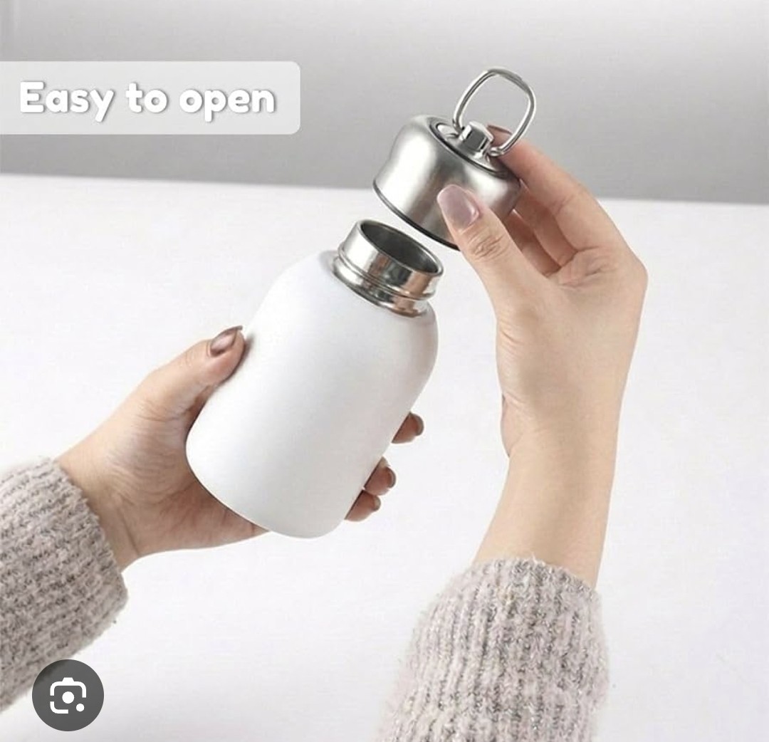 1000138839 Classic and Trending Peacock and Botanical Plain Thermal Sipper Flask with Metal Ring Lid - Image 1