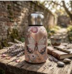 Vintage Vintage Rose Gold Butterfly and Floral Thermal Sipper - Image 5