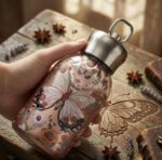 Vintage Vintage Rose Gold Butterfly and Floral Thermal Sipper - Image 4
