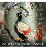 Vintage Peacock and Botanical Floral Thermal Sipper Flask with Metal Ring Lid - Image 4