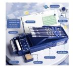 Pencil Box with Built-In Pencil Holders - Cute Bear and Space Theme Dual-Sided Magnetic - Image 6
