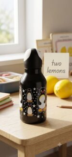 Cute Penguin Head Kids Water Bottle with Star Prints - Image 4