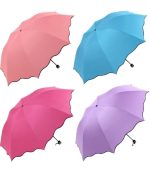 Vibrant Sunshine Yellow Compact Foldable Umbrella - Image 5