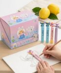Cute Cartoon Stitch Character 2-in-1 Gel Ruler Pen Set (Multicolor)