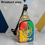 Harry Potter Hogwarts Four Houses Crest Printed Crossbody Sling Bag One-Shoulder Travel Chest Pack - Image 3