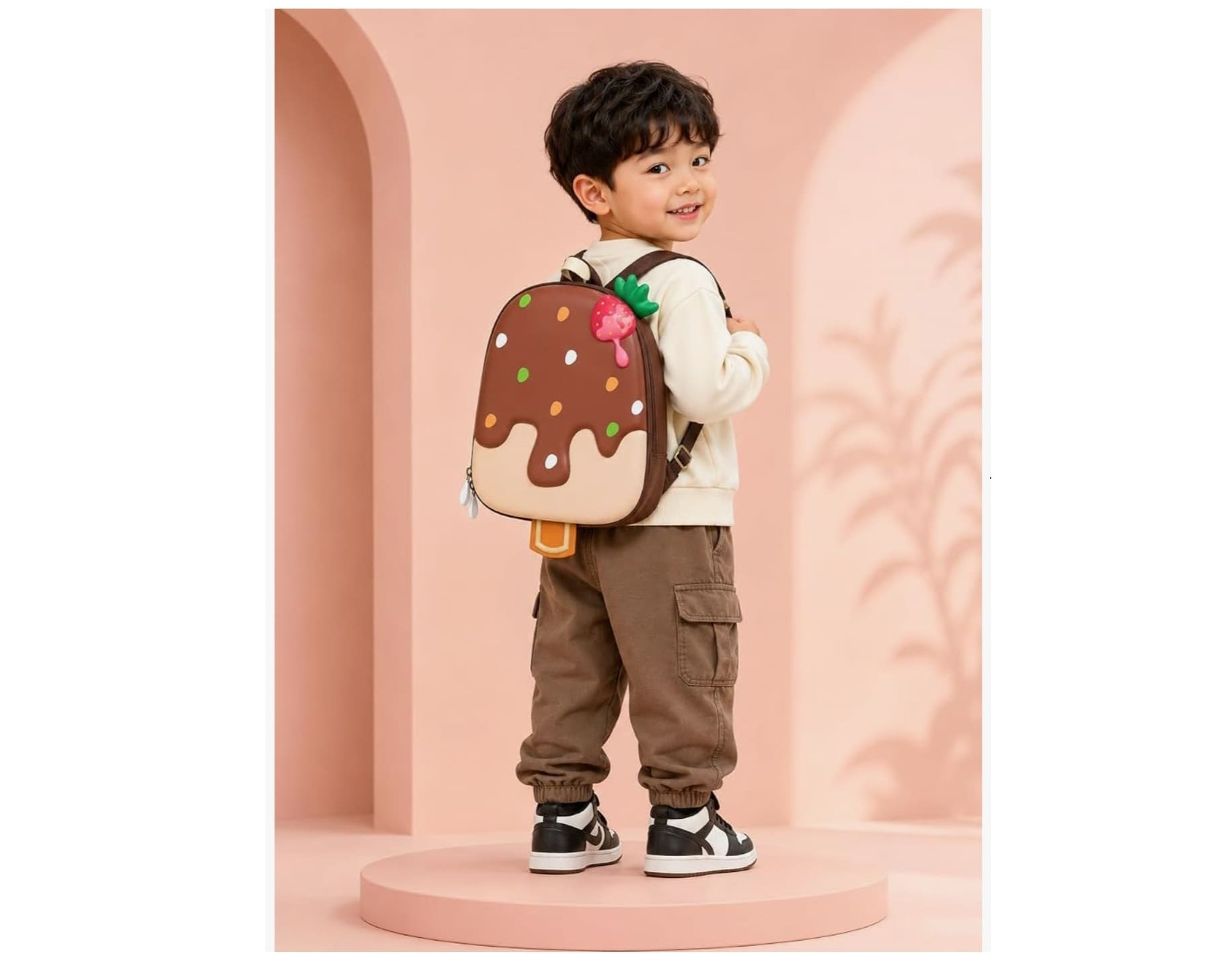 1000194874 Cute 3D Popsicle Ice Cream Hard Shell Toddler Backpack for Kids Girls Preschool Kindergarten School Bag - Image 1