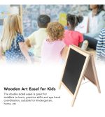 Mini Wooden Tabletop A-Frame Whiteboard Marker Board Set with Marker Pen and Eraser - Image 2