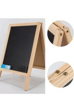 Mini Wooden Tabletop A-Frame Whiteboard Marker Board Set with Marker Pen and Eraser - Image 4