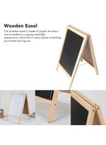 Mini Wooden Tabletop A-Frame Whiteboard Marker Board Set with Marker Pen and Eraser - Image 5