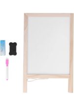 Mini Wooden Tabletop A-Frame Whiteboard Marker Board Set with Marker Pen and Eraser - Image 3