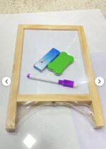 Mini Wooden Tabletop A-Frame Whiteboard Marker Board Set with Marker Pen and Eraser
