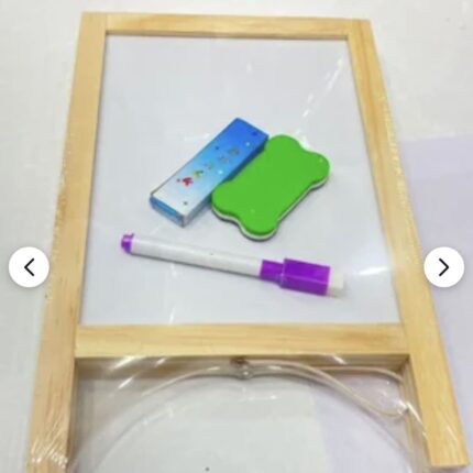 Mini Wooden Tabletop A-Frame Whiteboard Marker Board Set with Marker Pen and Eraser