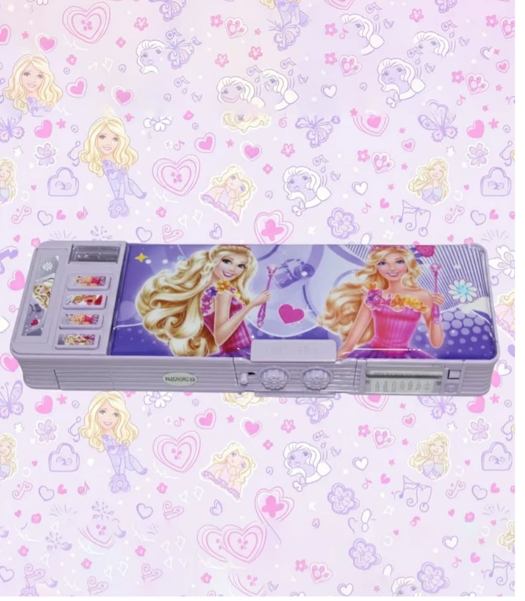 1000194949 Barbie Princess Theme Multi-Functional Password Lock Pencil Box - Image 1