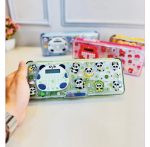 Cute Transparent Bear Printed Magnetic Pencil Box with Built-In Bear Shaped Calculator - Image 2