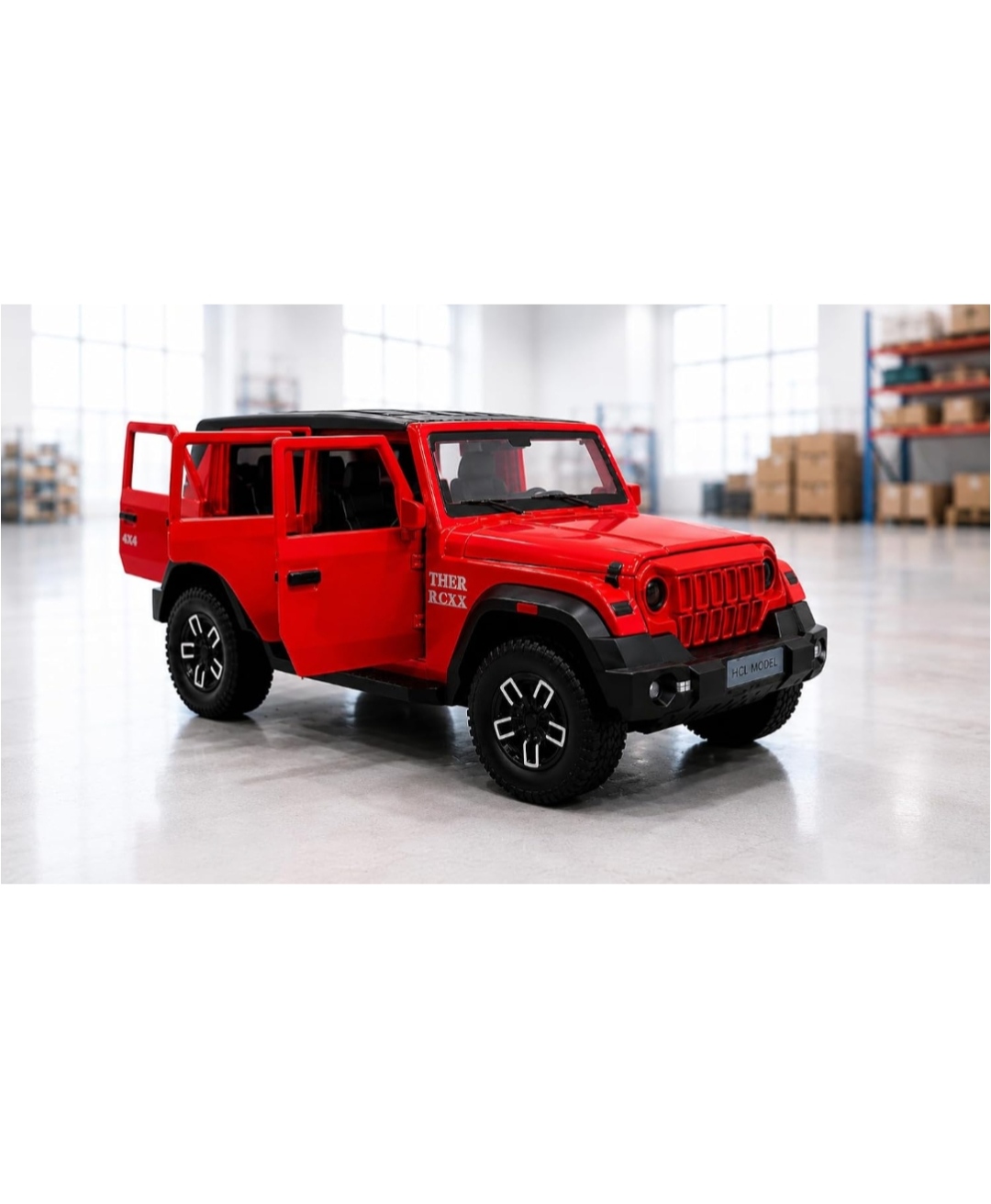 Oplus_16908288 Premium Mahindra Thar 4x4 Die-Cast Metal Toy Car in different colors - Metal Body & Glossy Look. - Image 1