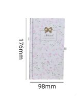 Aesthetic Floral Print Hardcover Pocket Journal Diary Notebook with 3D Golden Bow - Image 4