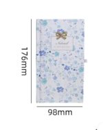 Aesthetic Floral Print Hardcover Pocket Journal Diary Notebook with 3D Golden Bow - Image 3