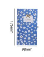 Aesthetic Floral Print Hardcover Pocket Journal Diary Notebook with 3D Golden Bow - Image 2
