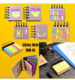 Spiral Bound Kraft Cover Sticky Notes - Image 3