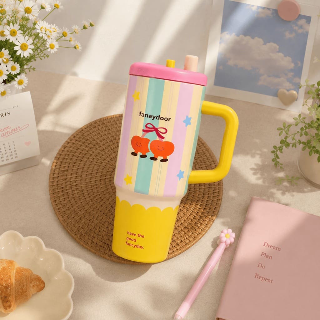 ChatGPT Image Aug 1, 2026, 09_05_41 PM Cute Pastel Star Tumbler Mug with Straw & Handle - Image 1