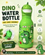 Cute Dinosaur Head Kids Water Bottle with Bow and Star Prints - Image 3
