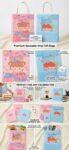 Pack of 2 Cute Printed Carry Bags for Girls/Boys | Colorful Gift Bags with Handles | Reusable Shopping, Birthday & Party Return Gift Bags