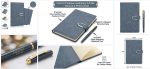 Executive A5 PU Leatherette Notebook Diary and Matching Metallic Ballpoint Pen Gift Combo Set - Image 5