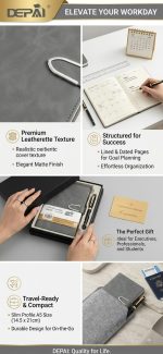 Executive A5 PU Leatherette Notebook Diary and Matching Metallic Ballpoint Pen Gift Combo Set - Image 2