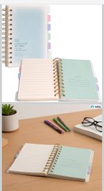 Pastel Spiral Diary Notebook with Index Tab Dividers - Image 6