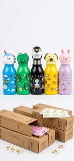 Cute Animal's Head Kids Water Bottle with Bow and Amazing Printing - Image 6
