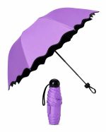 Vibrant Sunshine Yellow Compact Foldable Umbrella - Image 2