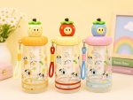 Cute Apple Character Straw Clear Water Bottle with Carrying Lanyard & Detox Filter - Image 6