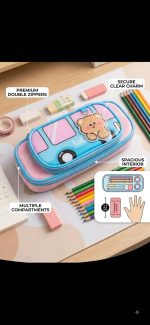 Cute Multi Color and Multi Design Cartoon Theme Multi-Layer Pencil Case(Pouch) for Kids
