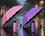 Vibrant Sunshine Yellow Compact Foldable Umbrella